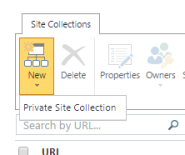 New Site Collection Button